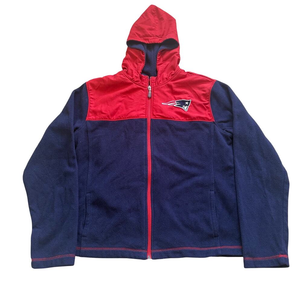 New England Patriots Women's Full Zip Fleece Jacket Blue Red Size Large